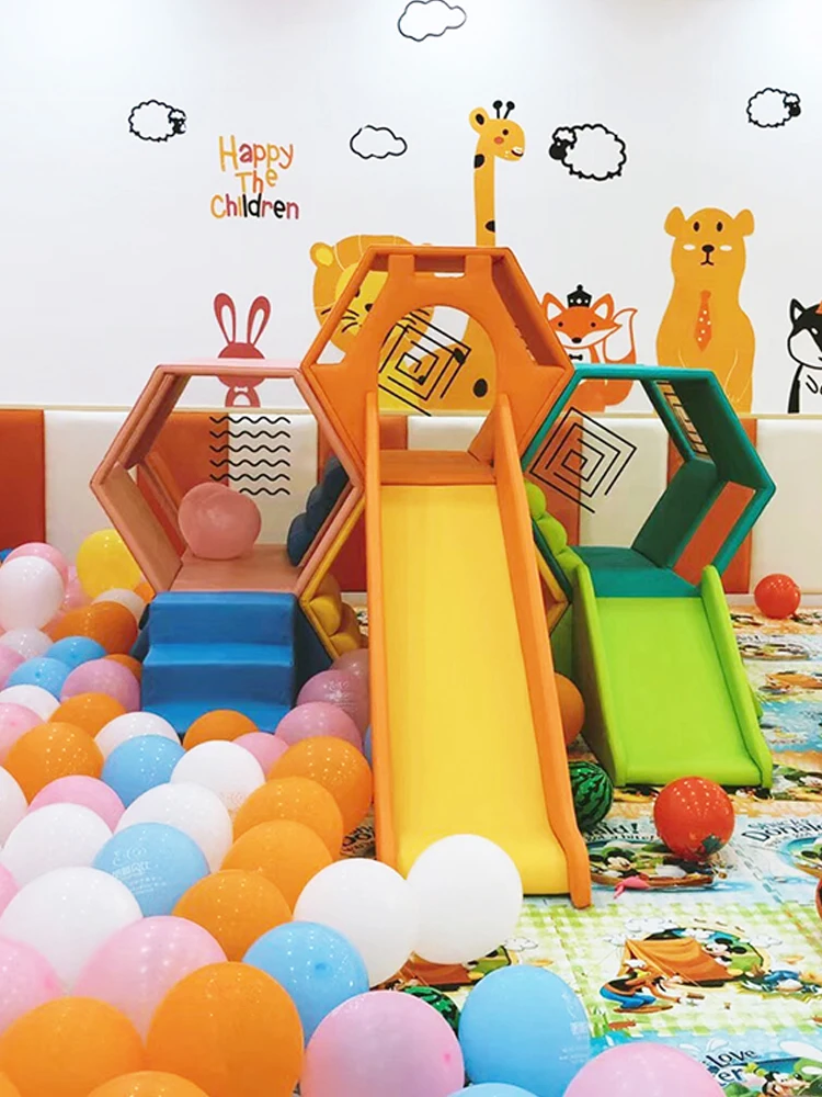 Early Education Center Honeycomb Slide Indoor Soft Bag Children's Climbing Combination Sensory Integration Training Slide