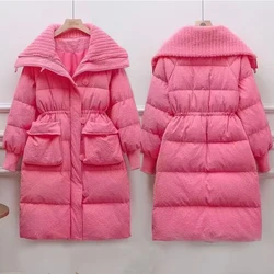 New 2023 Female Winter Jacket Long Parkas Cotton Padded Jacket Women Hooded Thick Warm Snow Coat Fashion Oversized Outerwear