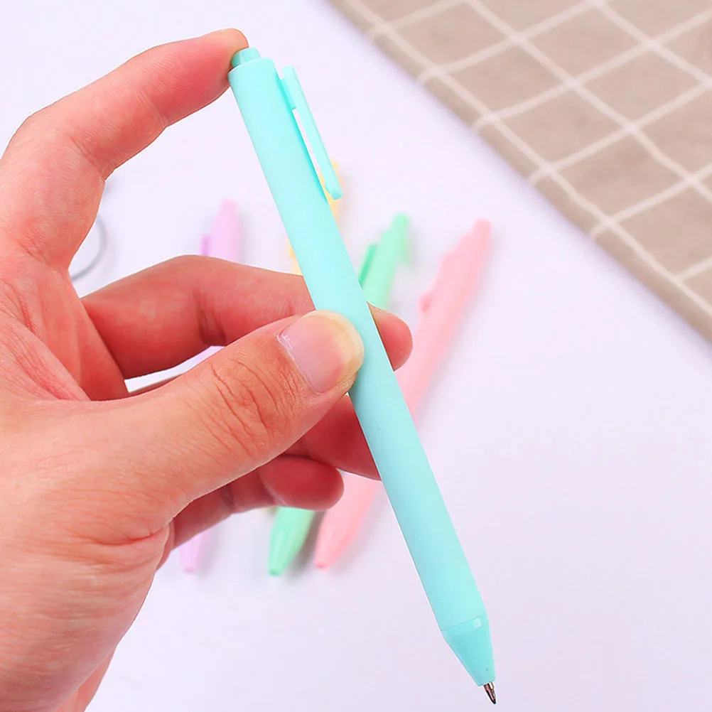 

20pcs Retractable Ballpoint Black Ink Premium Plastic Smooth Writing For Office Macarons Color Lightweight Frosted