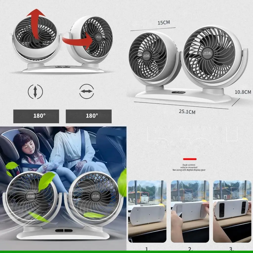 

U55C USB 5V двойной для настольного вентилятора с вращением на 360°, 3-скоростной электрический вентилятор для спальни