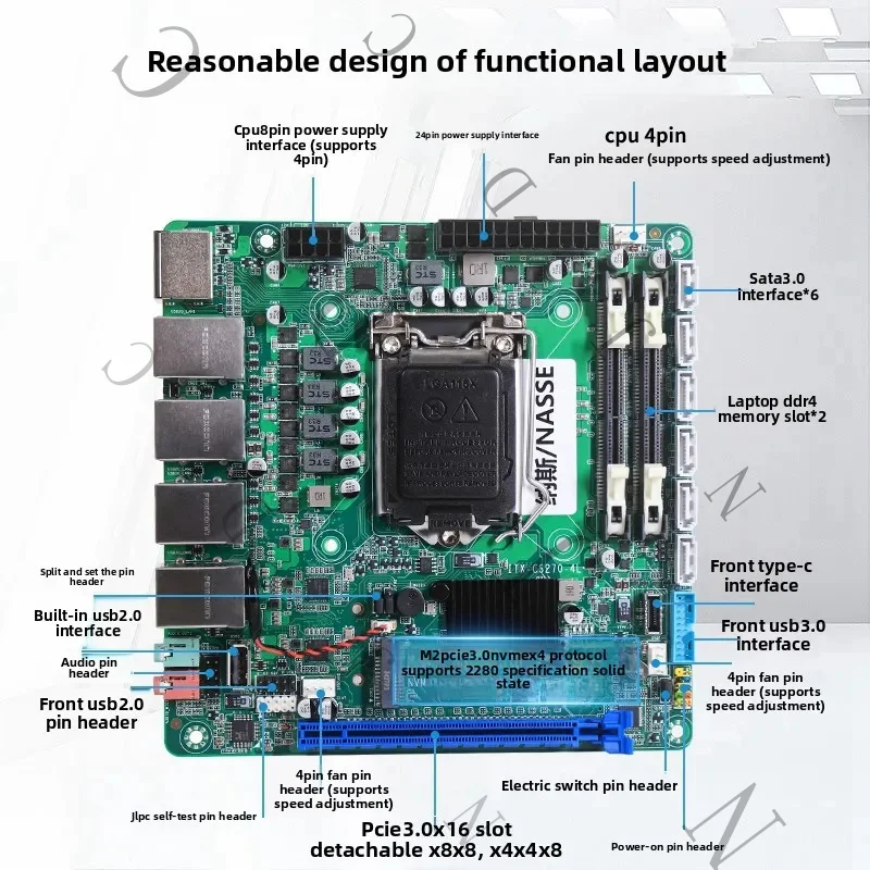 Full Flash Z270 NAS Multi Port ITX Edition Allison Soft Router Synology Storage Server Motherboard