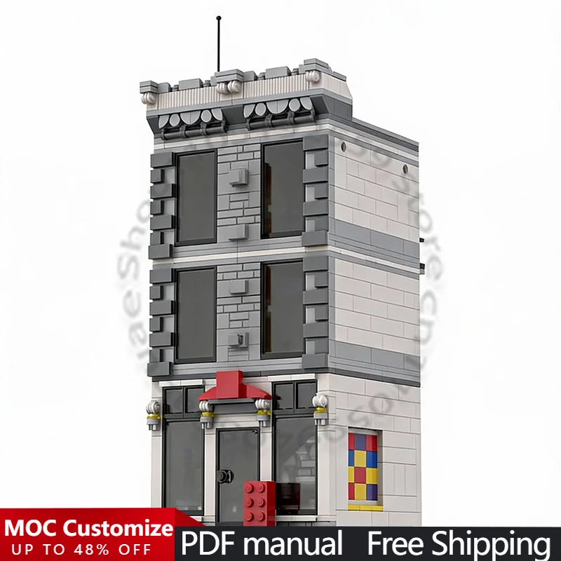 

Набор для сборки строительной мастерской и радиостанции (1173 детали), модульный конструктор MOC, популярный креативный дизайн, DIY, праздничный подарок