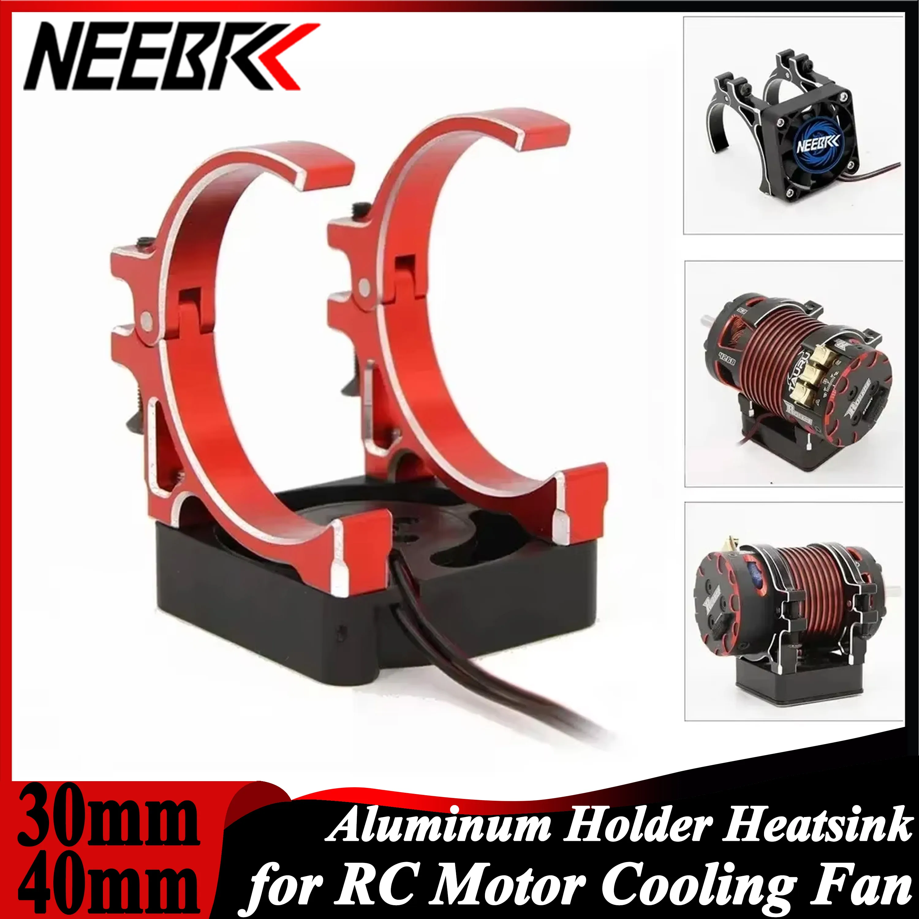 

RC Motor Cooling Fan Holder 30/40mm Aluminum Heatsink for 1/10 1/8 RC Car 4068 4082 4092 4074 4274 4268 540 550 Motor ESC Part