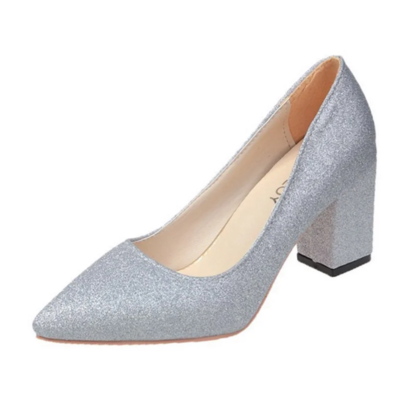 

Unisex Cross Dresser Shoes Super Plus Size Pumps Sequined Cloth Bling Slip-On Pointy Toe Stilettos Silver Pinkish Sexy Chaussure