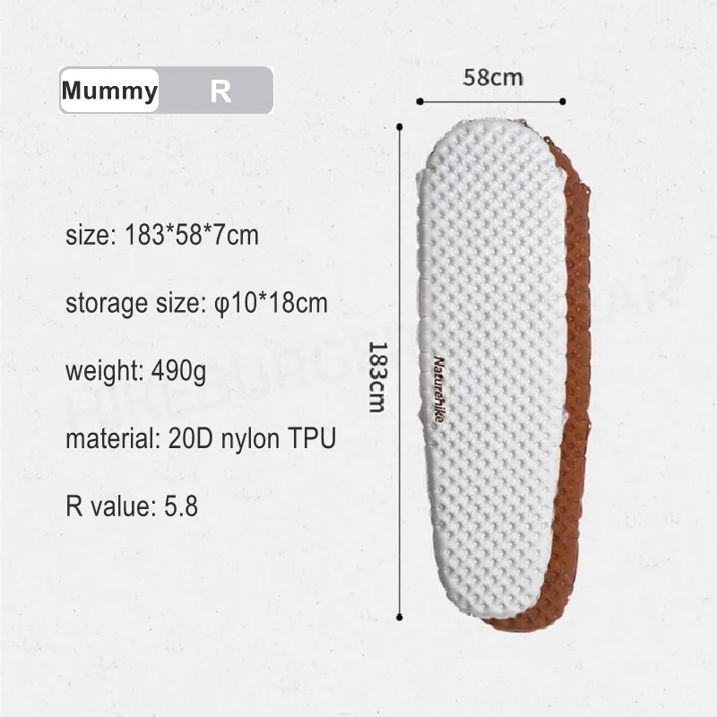 Naturehike Tuye 5.8 R 値 UL マットレス 超軽量 インフレータブル