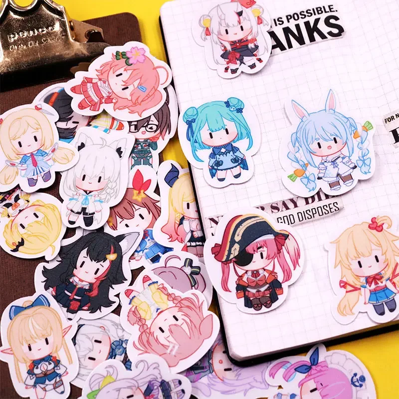 Hololive Sticker Anime Shirakami Fubuki Tokino Sora Stationery Stickers Cartoon Print Water Proof Student School Supplies Decor