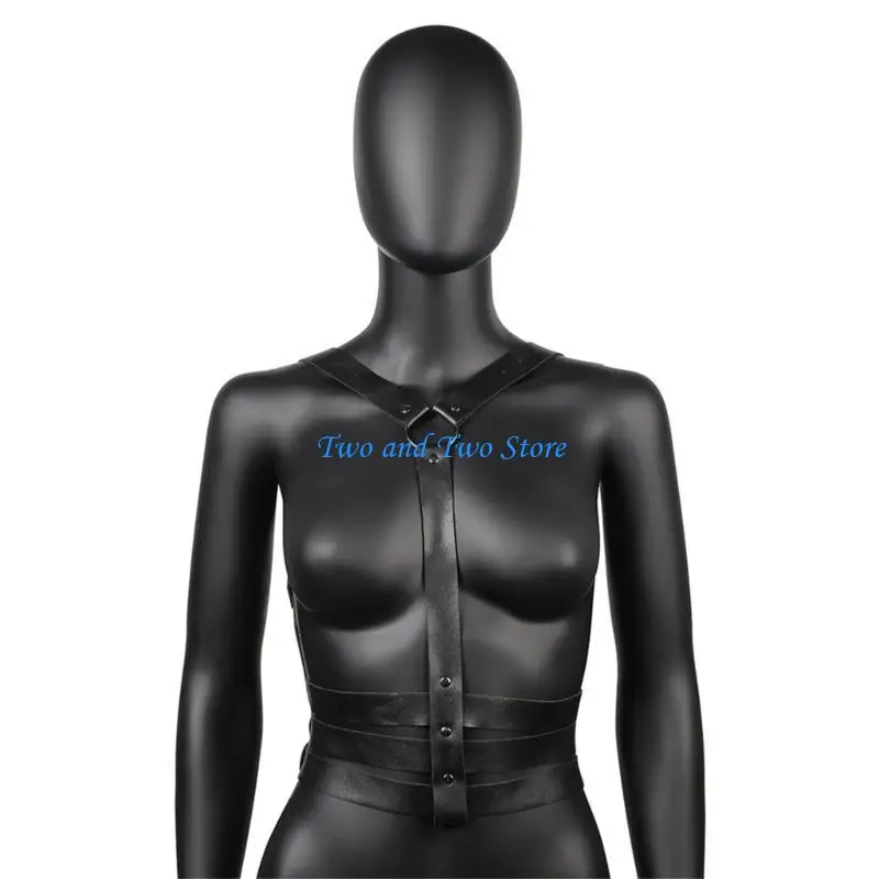

HX6F Fashion Women Hot Girls PU Belt Waist Strap Punk Harness Belt Suspender