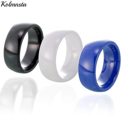 Kolmnsta 8mm Ceramic Rings For Men Women Smooth Curved Surface Comfortable Ring Wedding Engagement Band Minimalist Never Fade