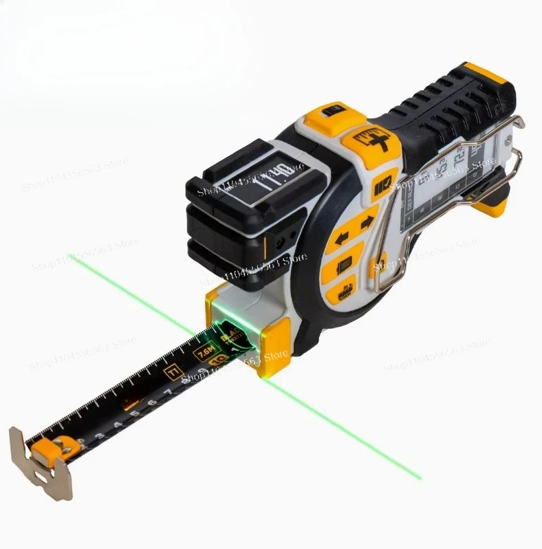 Smart Digital Laser Tape Measure with Dual Display and Data Storage, 7.6m/25ft Electronic Measuring Tool for Construction