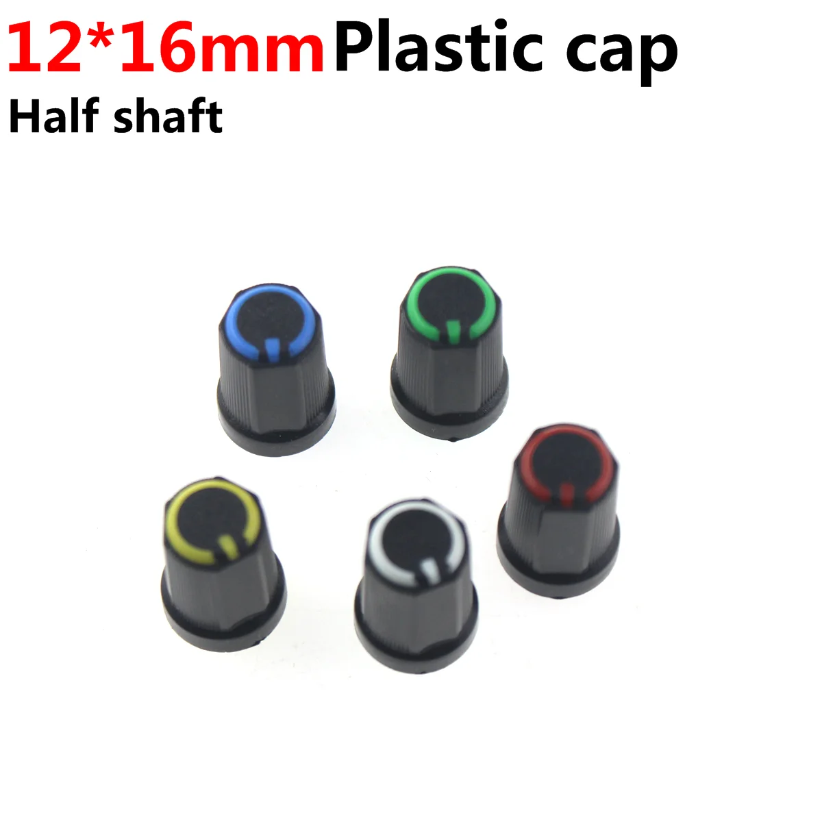 10PCS 12*16MM aluminum knob encoder sound card potentiometer red blue white fine inside hole 6mm volume amplifier metal cap