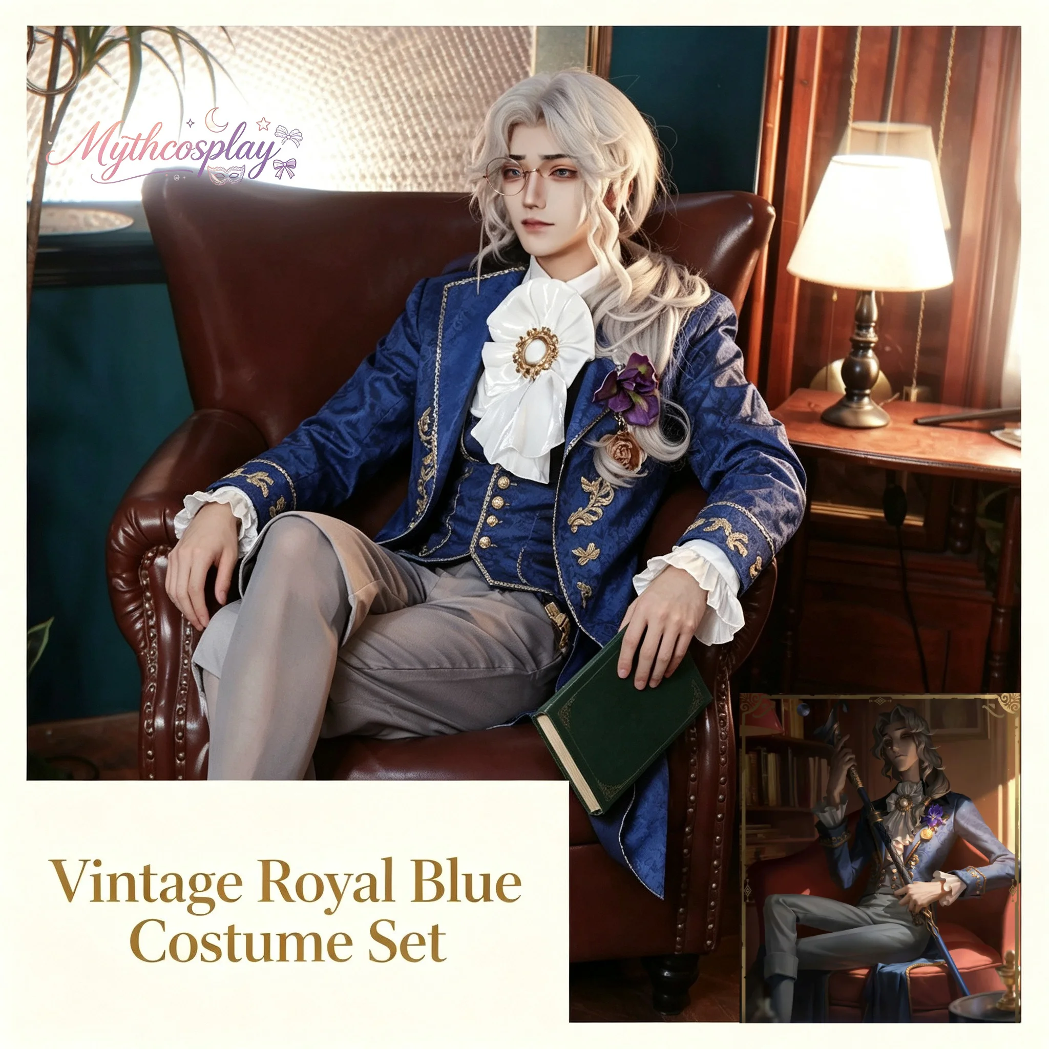 MythCosplay Alva Lorenz Ascension Gift Identity V Cosplay Men Full Outfit For Comic Con Halloween