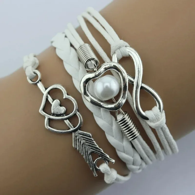 

Cupid Arrow Stackable PU Leather Bracelet Stackable Hand Jewelry Decor