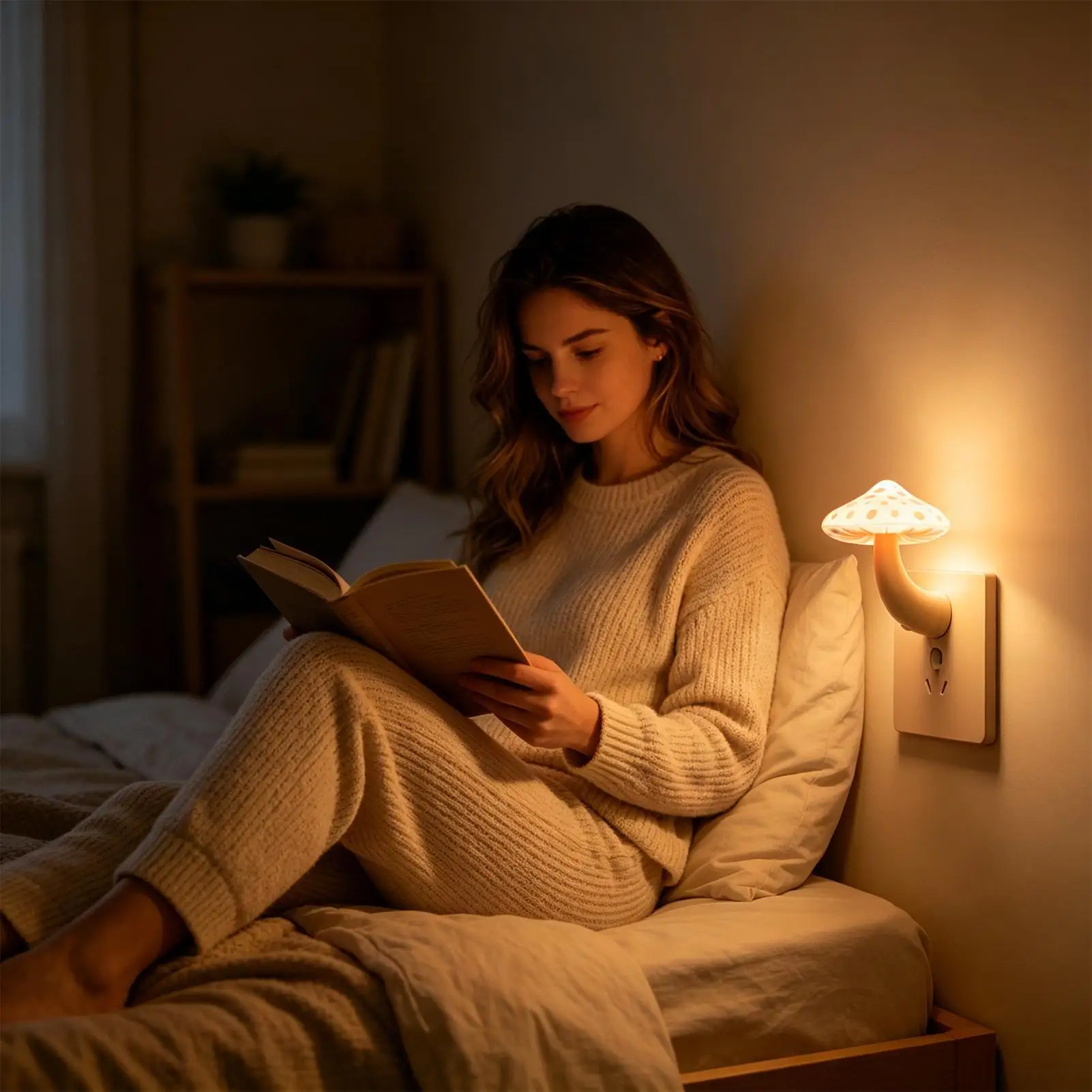 

Mushroom Night Light Plug In LED Lamp With Remote Control Night Light Plug Into Wall For Indoor Home Bedroom Bathroom Kitchen