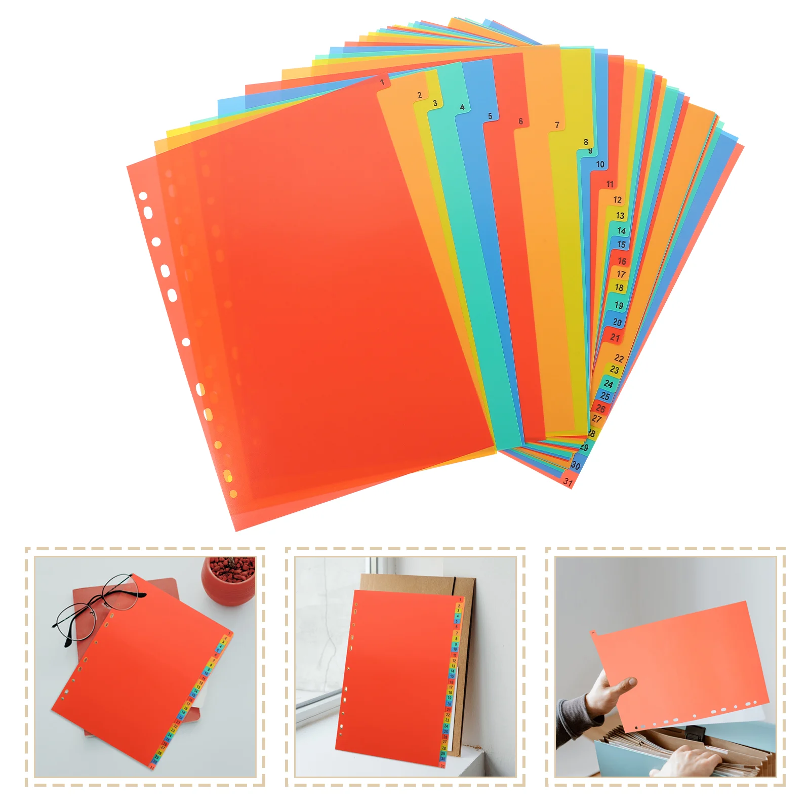 

Ruled A4 Index Divider Binder Dividers Adhesive Notebook Folder Organizer for Desk