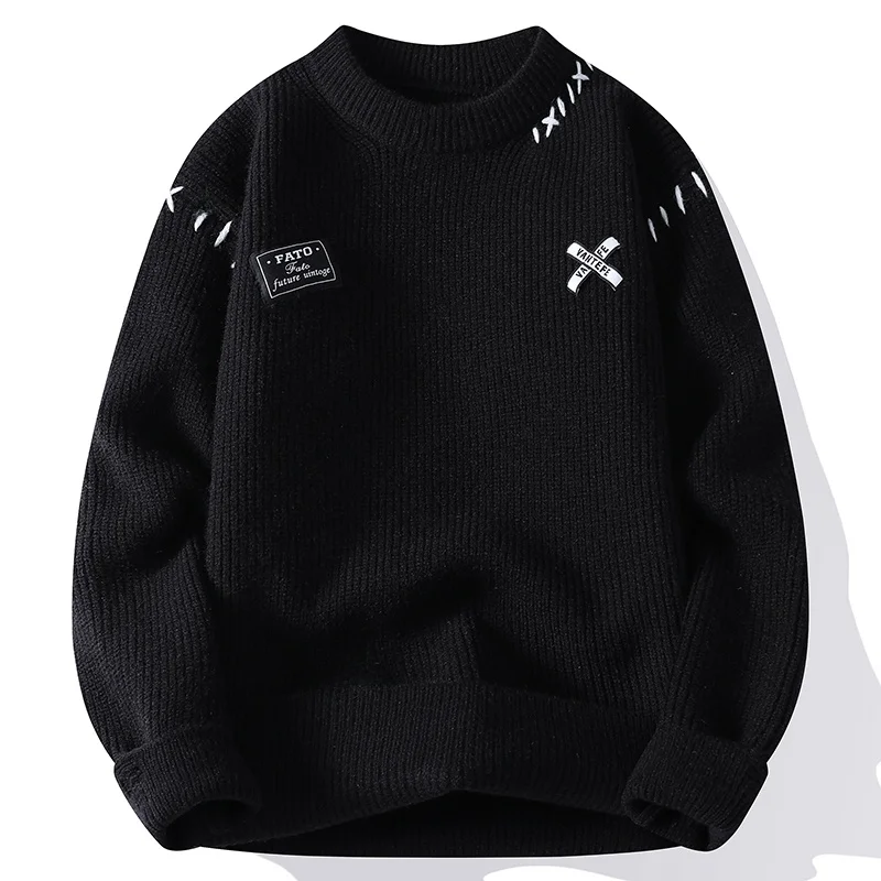 

Мужской круглый вязаный свитер Ne, осень-зима, новый повседневный свитер с цветочным узором, длинный свеч Ciwalk, подходящий свободный крой