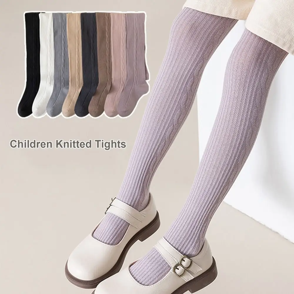 

Solid Color Children Tights Cotton Lolita Girls Pantyhose Princess Stockings Korean Style Knitted Leggings Spring Autumn