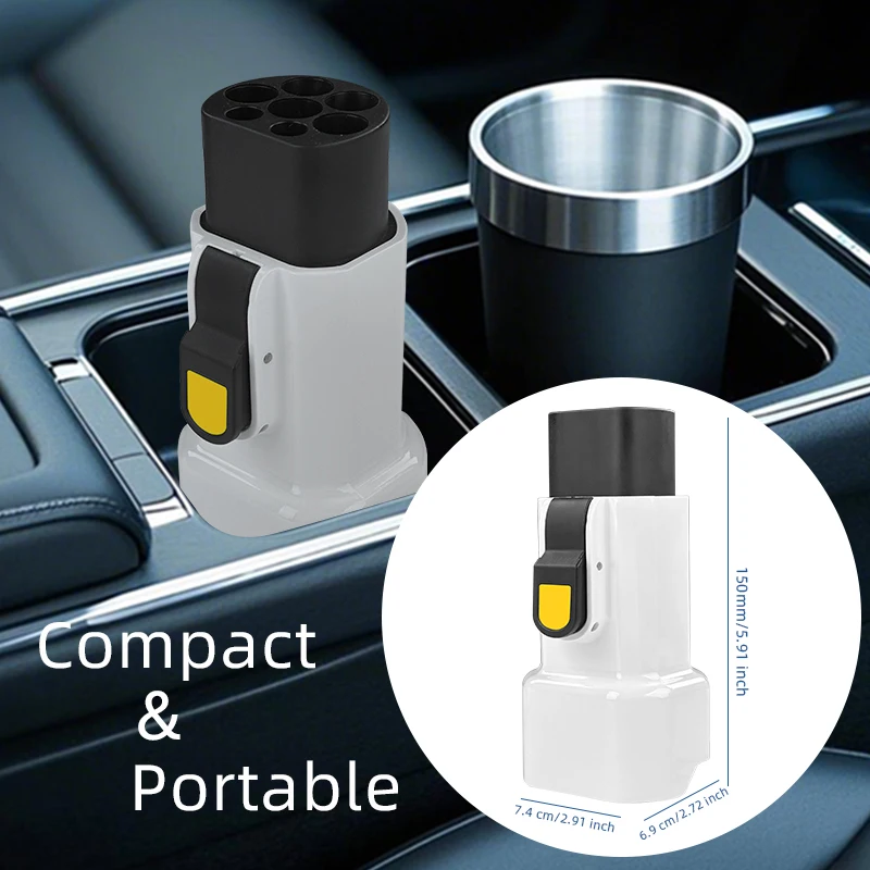 EVqiaoyi محول من نوع Type2 إلى مقباس منزلي 220 فولت (محول شاحن Type2 ذكر إلى مقباس كهرباء منزلي - متوافق مع جميع محطات الشحن من نوع Type2)