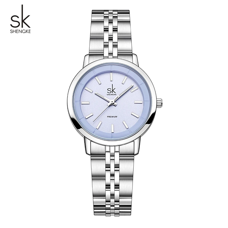 

Shengke новый дизайн, женские модные часы, лучший бренд, женские кварцевые наручные часы из нержавеющей стали, элегантные женские часы с лучшими подарками