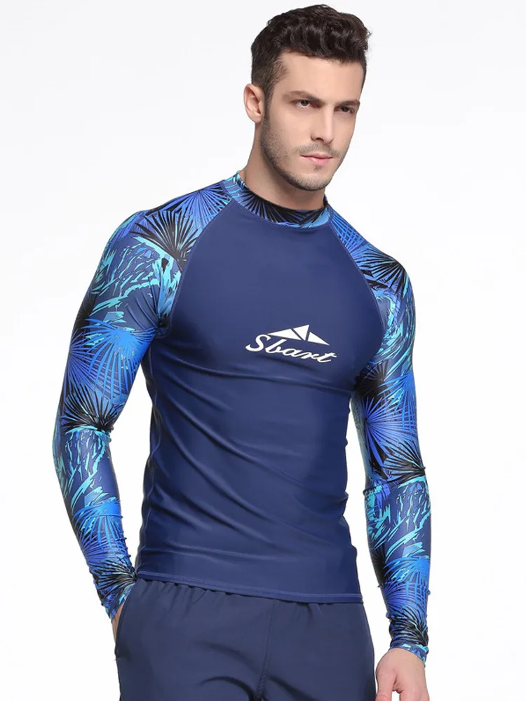 Men Long Sleeve Training Fitness Gym Jogging Running Workout Trousers UV Protection Quick-Dry Surfing Sports Rash Guard Pants