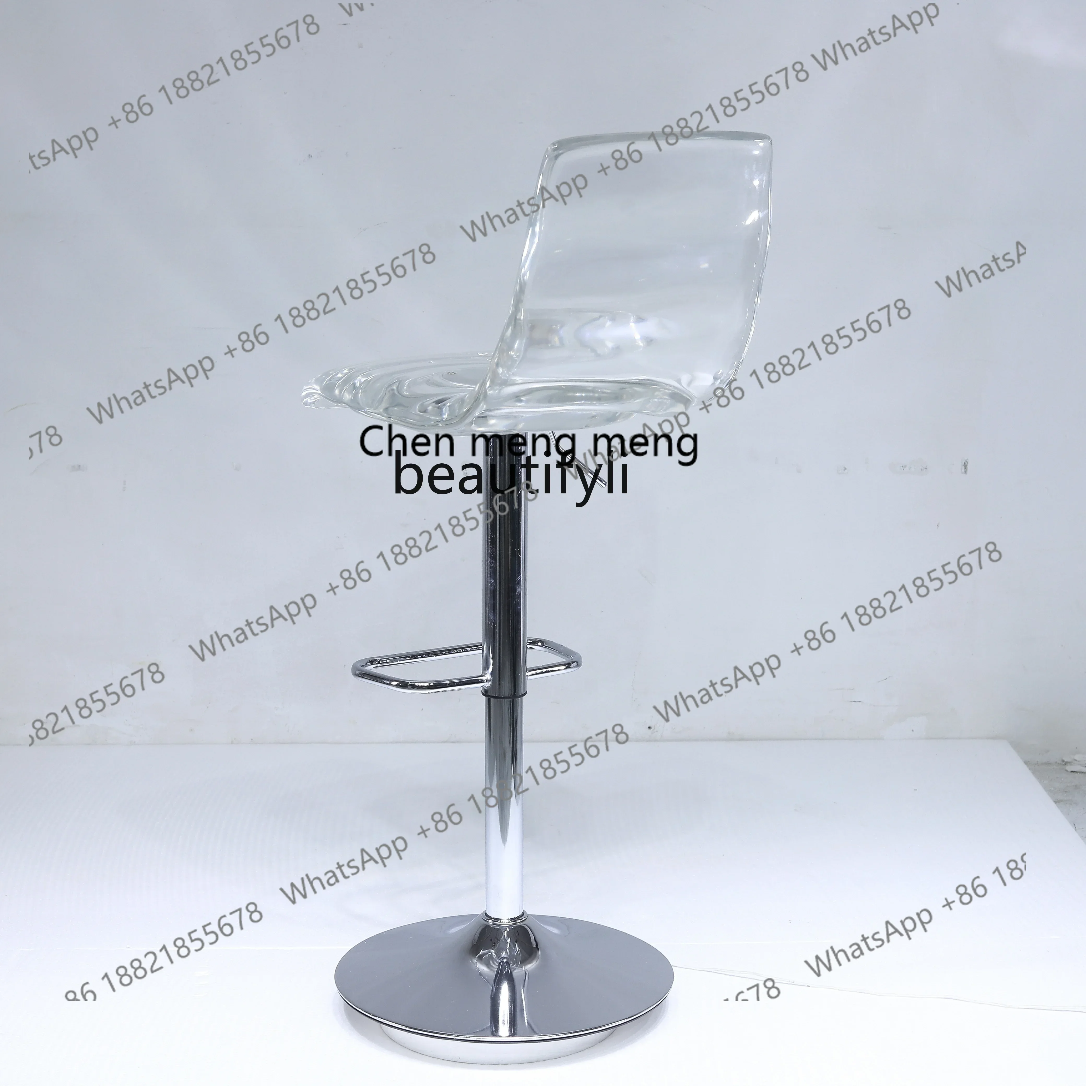 P178 Transparent Resin Bar Stool Lifting Rotating High Chair Hotel Front Desk Living Room Home Chair