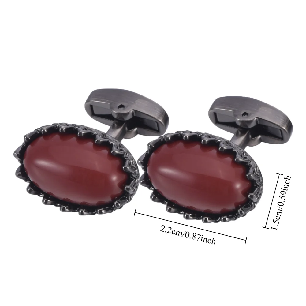 Elliptical Agate Texture Cufflinks Exquisite Cufflinks for Business Formal Shirt Banquet Annual Meeting Commuting Accessories