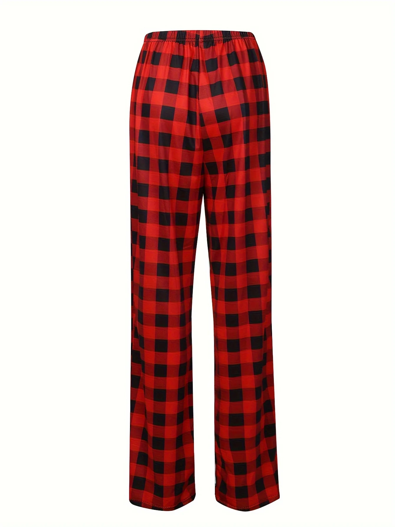 A pair of women\'s spring and summer corset plaid print pants trousers trousers autumn and winter casual pants men\'s home pants