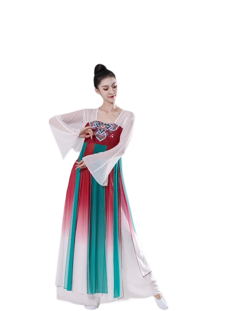 

Classical Dance Clothes Women Floating Chinese Dance Practice Costume Han and Tang Performance Clothes Body Rhyme Yarn Stage