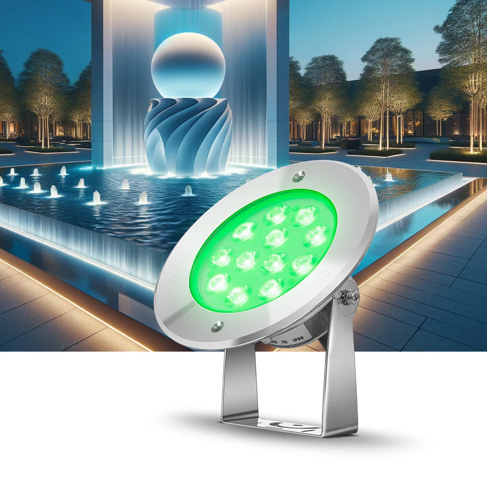 

DC24V 18W Stainless Steel 316L RGB DMX512 Control waterproof pond lights