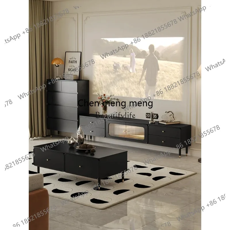 

Floor-to-ceiling TV cabinet Modern simple small apartment storage locker integrated