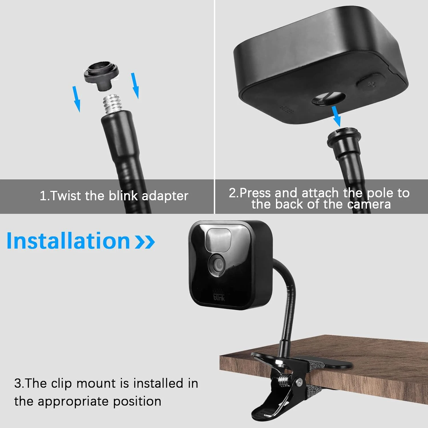 وميض مشبك كاميرا جبل للكاميرا الخارجية وميض/كاميرا داخلية/كاميرا بلينك 4th Gen/3rd Gen/Blink Mini/Blink XT/Blink XT2