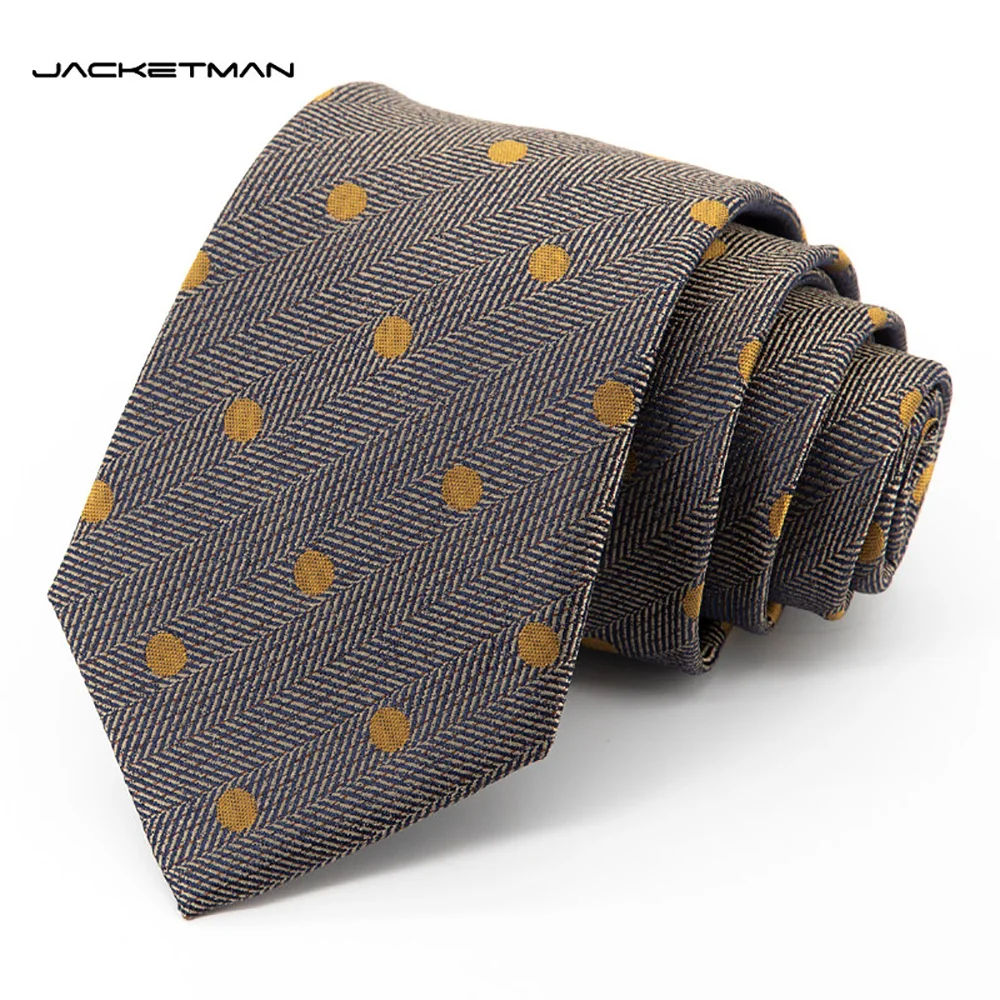 high-quality-fashionable-tie-in-coffee-color-with-yellow-polka-dot-pattern-men's-business-attire-shirt-accessories-8cm-wide-tie