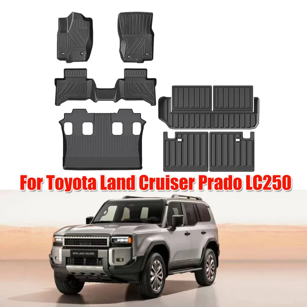 

For Toyota Land Cruiser Prado LC250 2024-2026 Car Floor Mats Protective Mat 7 Seats Cargo Liner Trunk Pad Fit For Left Rudder