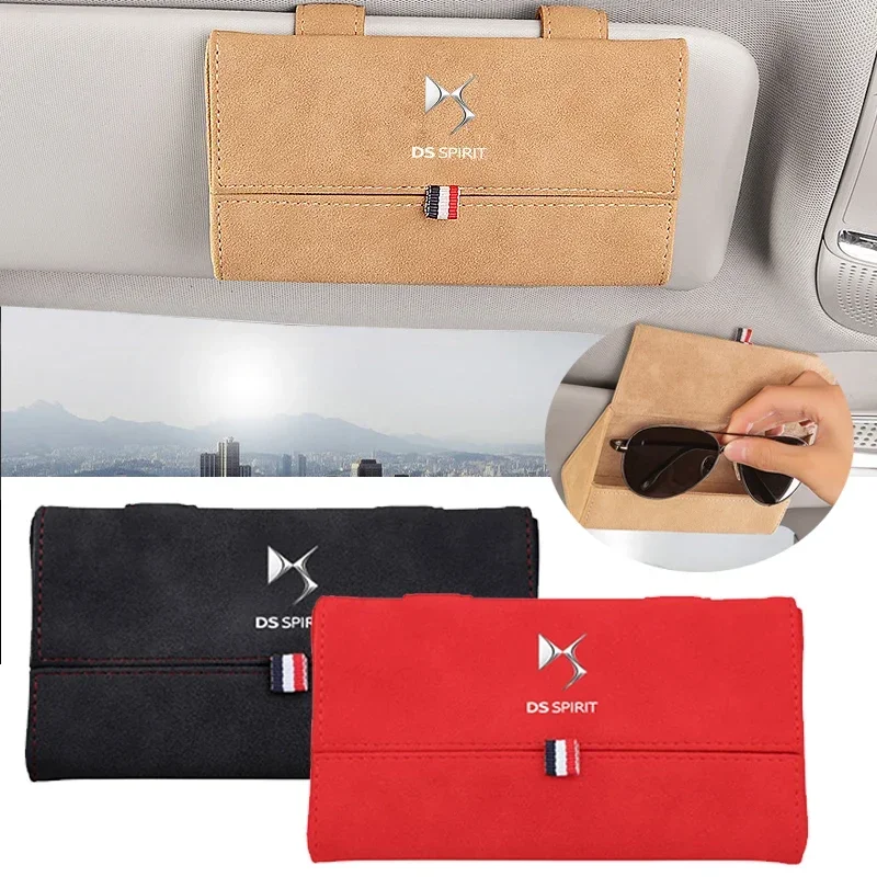 Car Sun Visor Sunglasses Case for Citroen DS Emblem C3 XR C4 Picasso Sega 3 5 Xsara Picasso Elysee Berlingo Glasses Storage Box