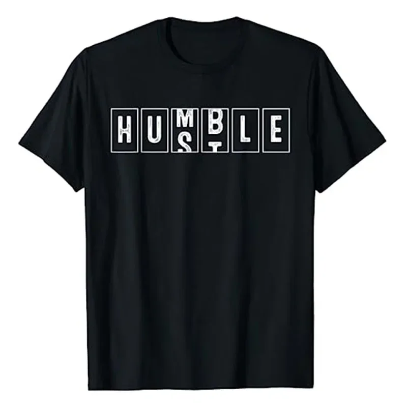 Funny Hustle Gift for Men and Women Cool Humble Odometer T-Shirt Letters Printed Sayings Graphic Tee Tops Inspirational Outfits