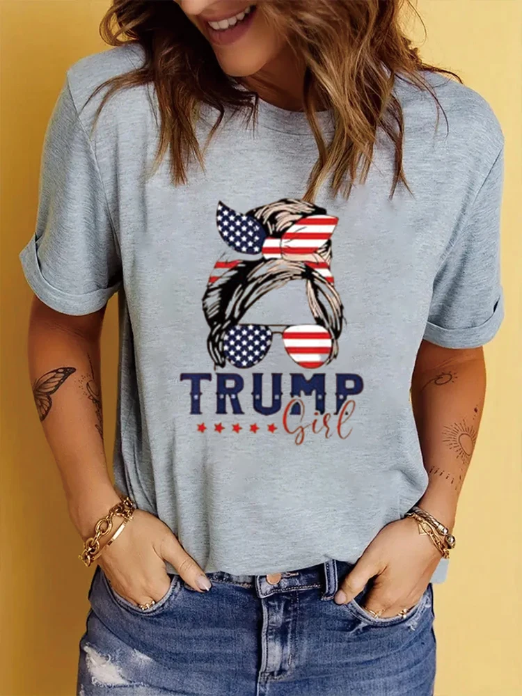 Trump Shooting Makes Me Stronger Shooting Damska koszulka z krótkim rękawem Damska koszulka plus size Tee Tops Odzież modowa