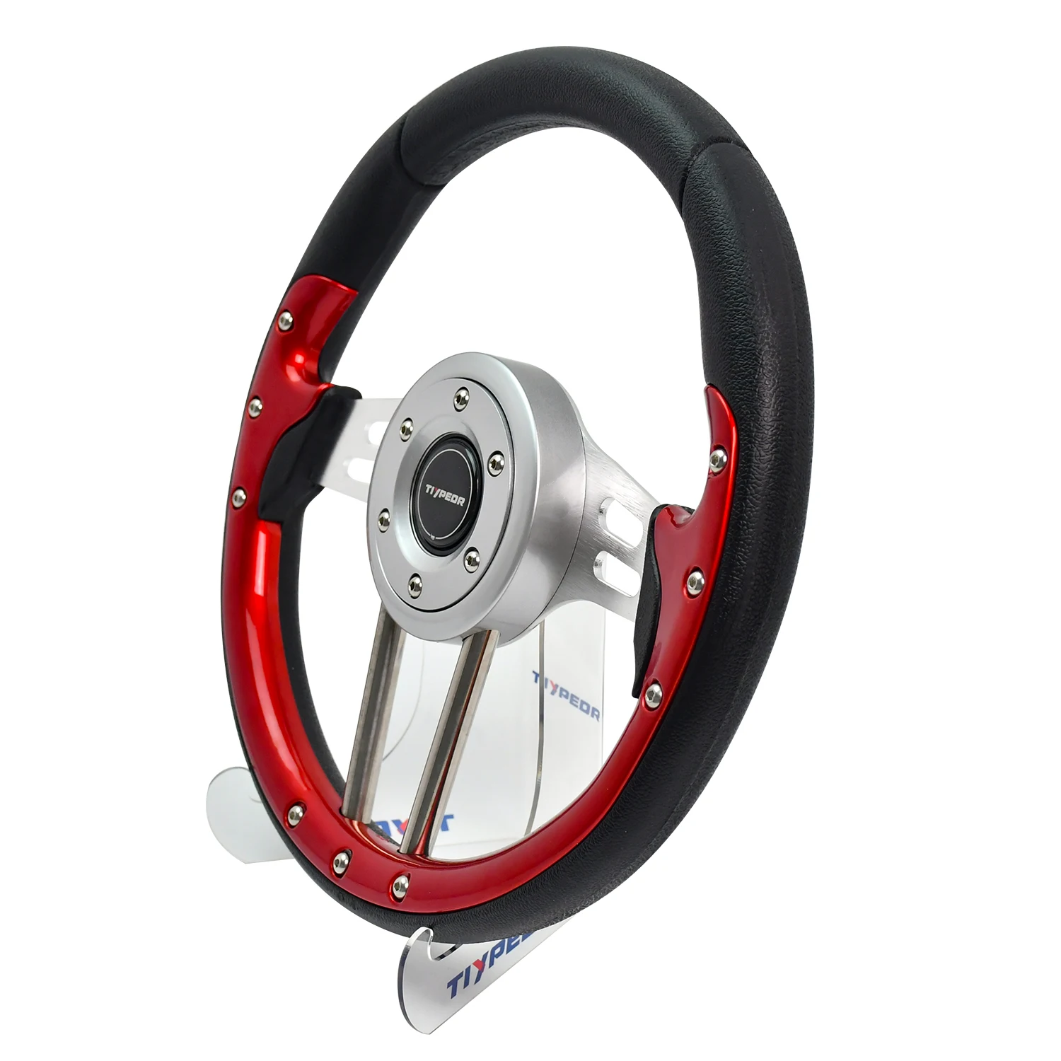 

Customize Universal 320mm Pu Leather Car Steering Wheel Kart Flat Bracket Personalized Racing Game Accessories