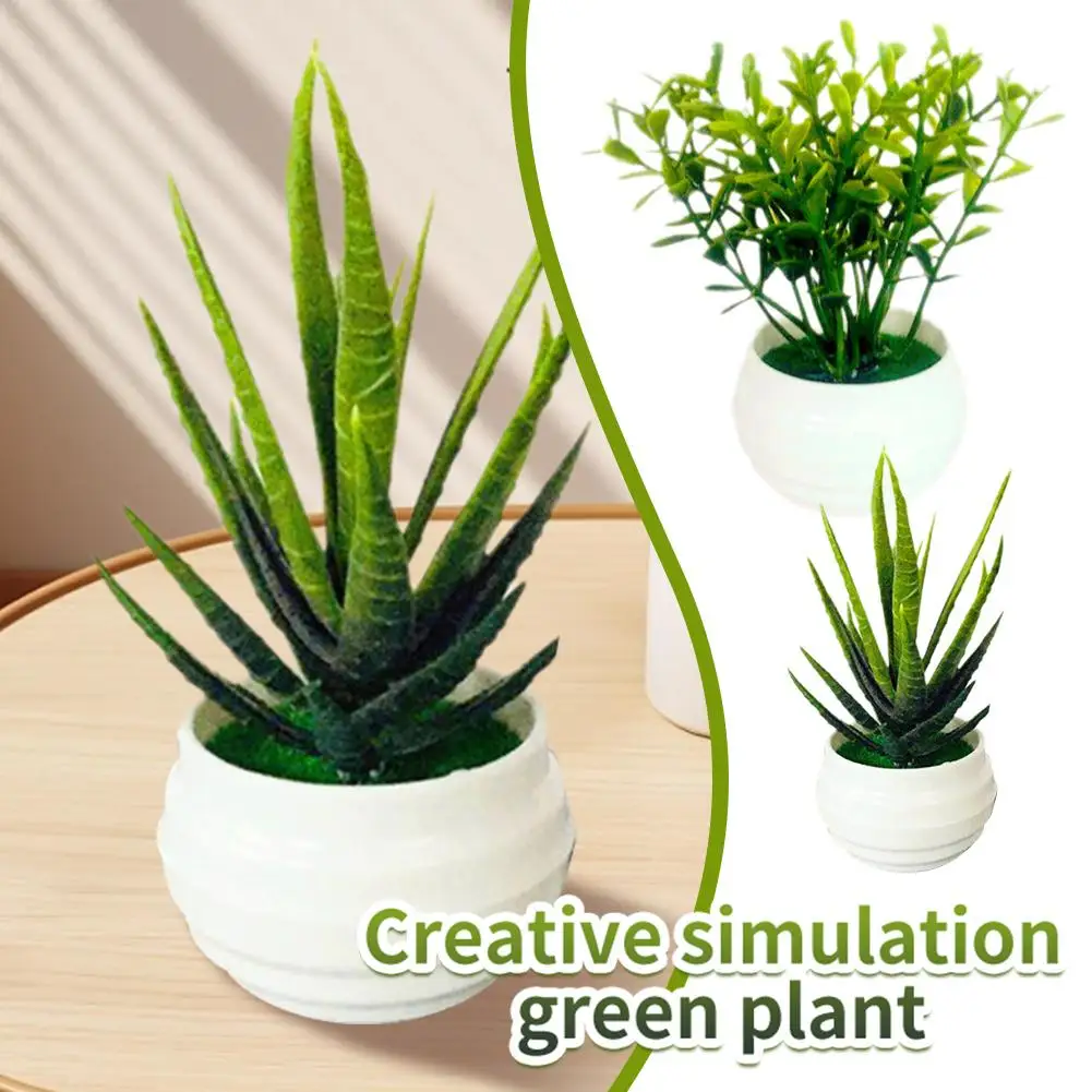 Мини-искусственные растения бонсай, маленькие декоративные цветы, домашнее дерево, горшочные растения, настольные офисные украшения, садовые в горшках T6s1