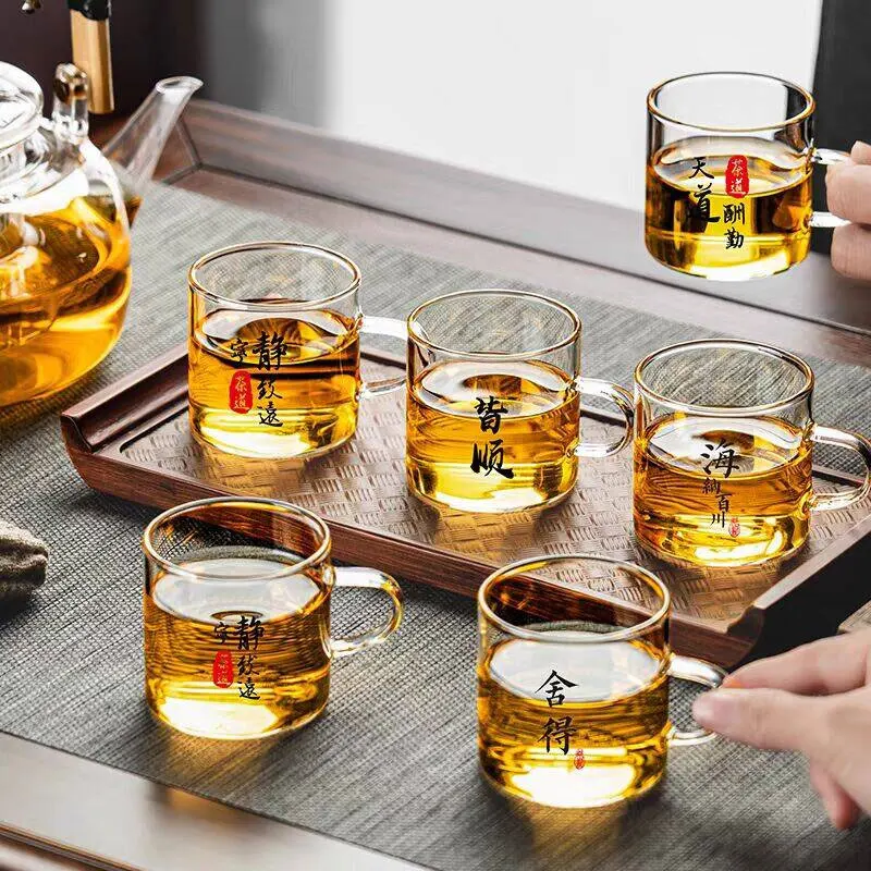 

Креативные термостойкие стеклянные чайные чашки для домашнего офиса Чайные сервизы Gongfu Пояса для чайной церемонии Маленькие чайные сервизы Чашки для воды Чашки для вина