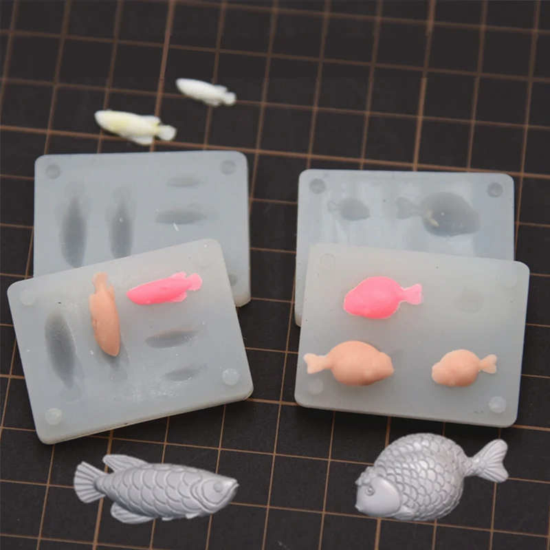 3D cute Mini Arowana Fish Silicone Mold Pottery Clay Fish DIY Mould Tools Doll House Jewerly DIY tools