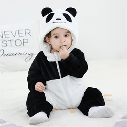 Suefunskry Cute Animal Romper for Baby Girl Boy Halloween Costume Long Sleeve Hooded Zipper Fuzzy Warm Fall Winter Clothes