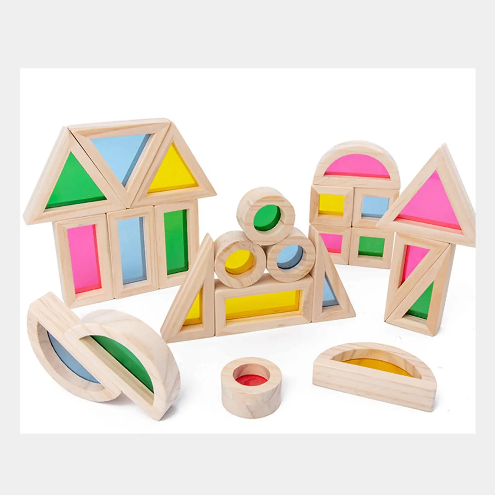 Bloques de construcción apilables para niños y niñas, juguete sensorial colorido para niños de 3 a 5 años, 24x