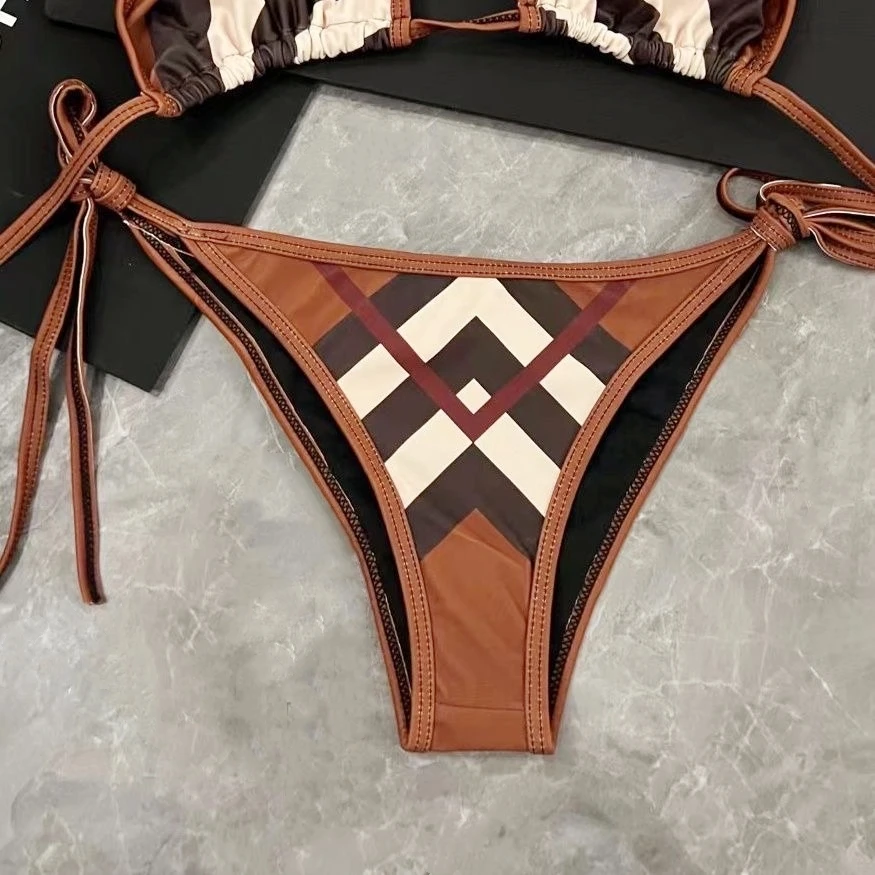 Diseño de marca de lujo 2026 Primavera Verano Bikini conjunto de 2 piezas para mujeres traje de baño Sexy Praia traje de baño Tankini ropa de playa