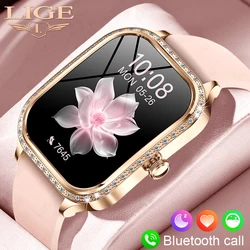 LIGE New Women Smart Watch Heart Rate Sleep Health Monitor Music Playback AI Voice Sports BT Call Smartwatch Ladies Watches 2026