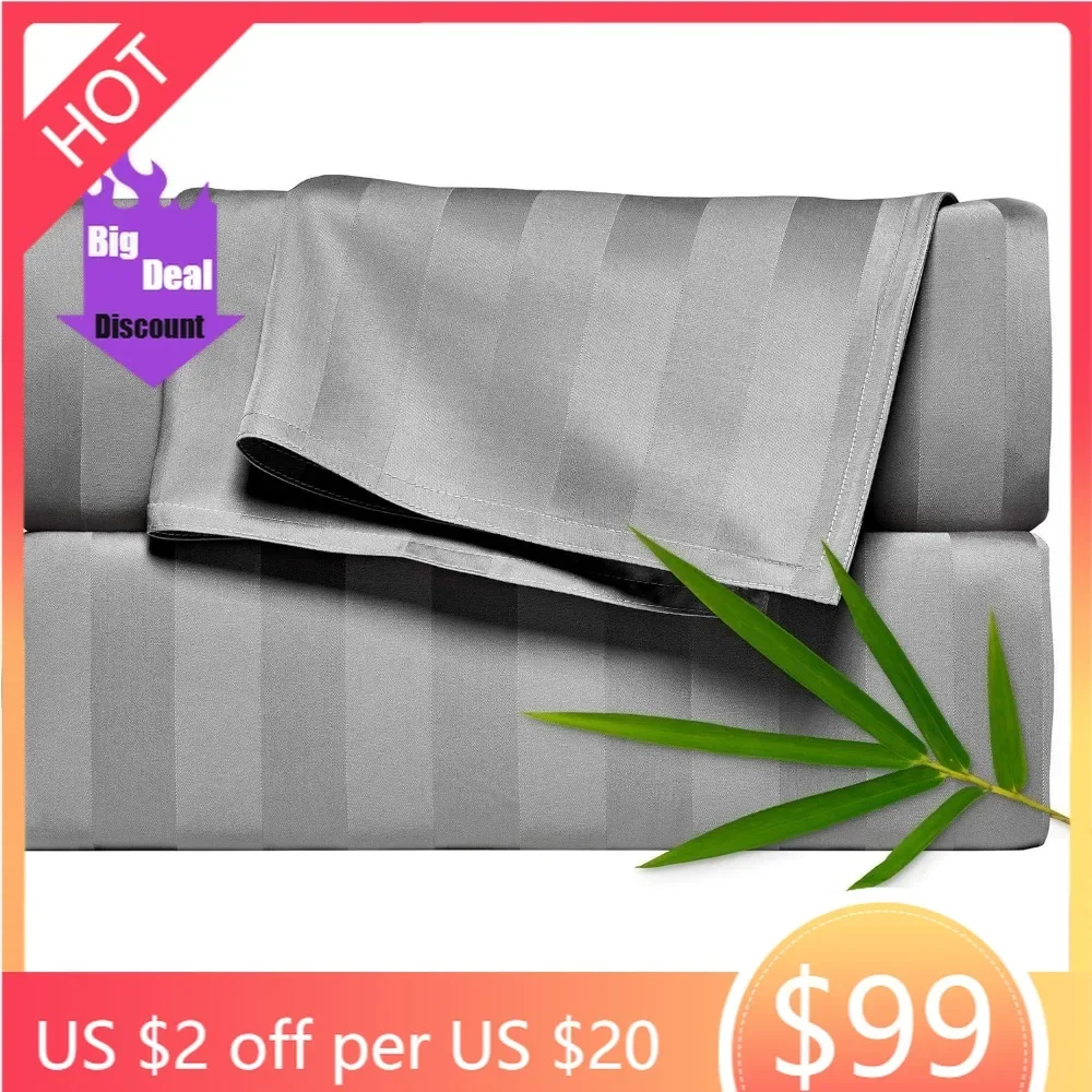 

Pure Bamboo Sheets - 100% Organic Viscose, Luxurious Softness & Cooling Comfort for California King Beds