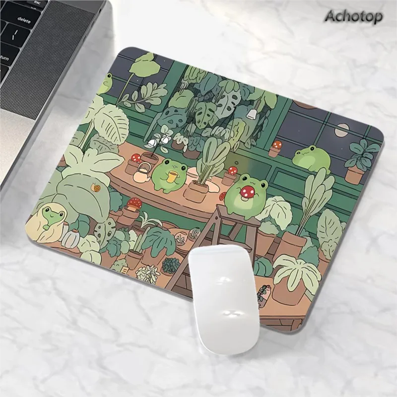 Xs kawaii bonito planta mouse pad escritório mousepad tapete de mesa flor acessórios de jogos almofadas de teclado pequenos tapetes de borracha