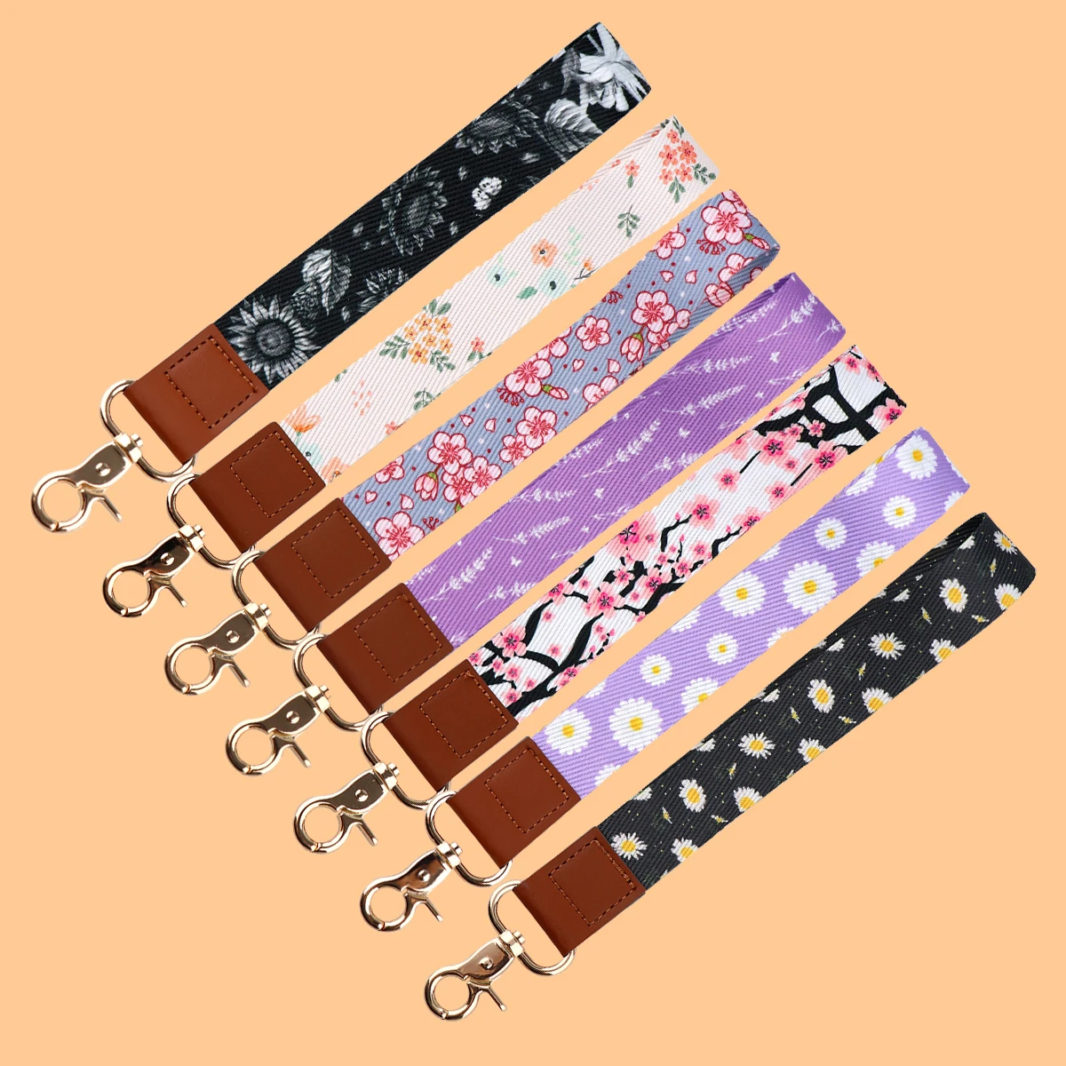 

Sakura Short Phone Straps Flowers Little Daisy Lanyards for Key Neck Strap For Card Badge Gym Keychain Phone Accessories
