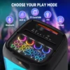 FanFun 500W 大型 Bluetooth スピーカー、LED パーティーライト付きワイヤレススピーカー、マイク 2 個付きカラオケマシン、カラオケスピーカー 6