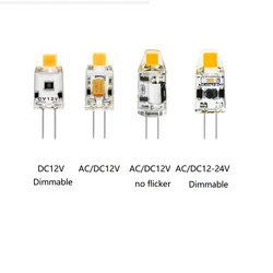 1pcs no flash Dimmable COB G4 Bulb LED 1W COB ACDC 12V LED Lamp Crystal LED Light Lampadine Lampara Ampoule LED Bulb G4 LED