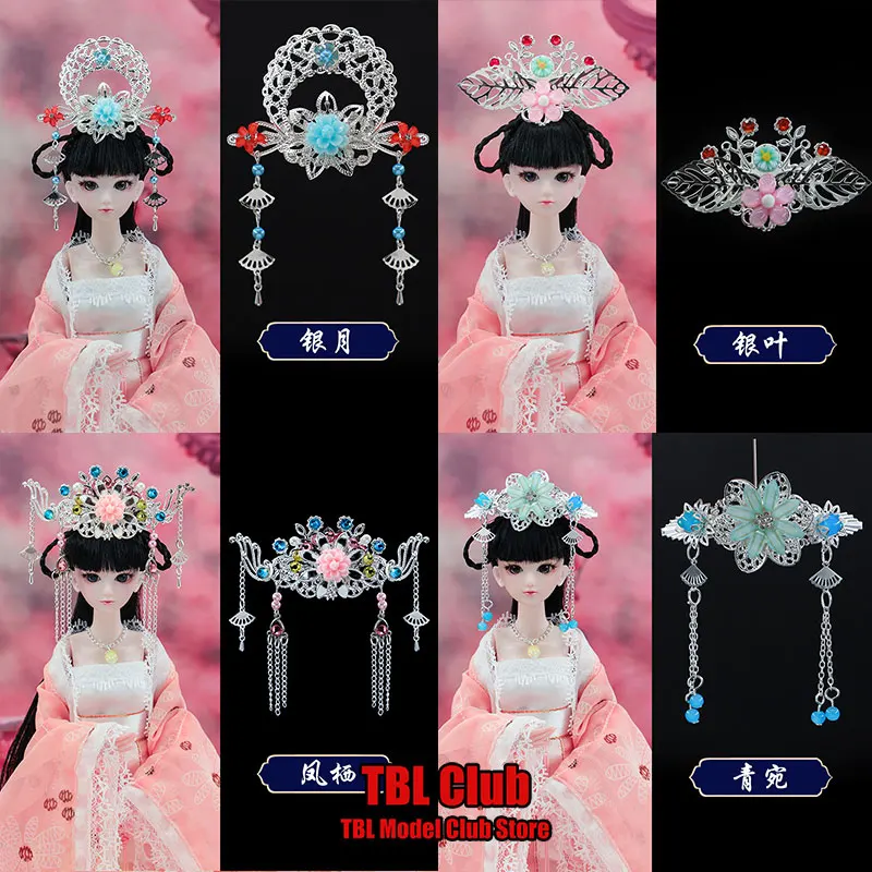 In Stock 1/6 Scale Female Soldier Chinese Ancient Step Shake Pearl Tassel Cheongsam Hanfu  Headdress For 30cm Action Figure Doll