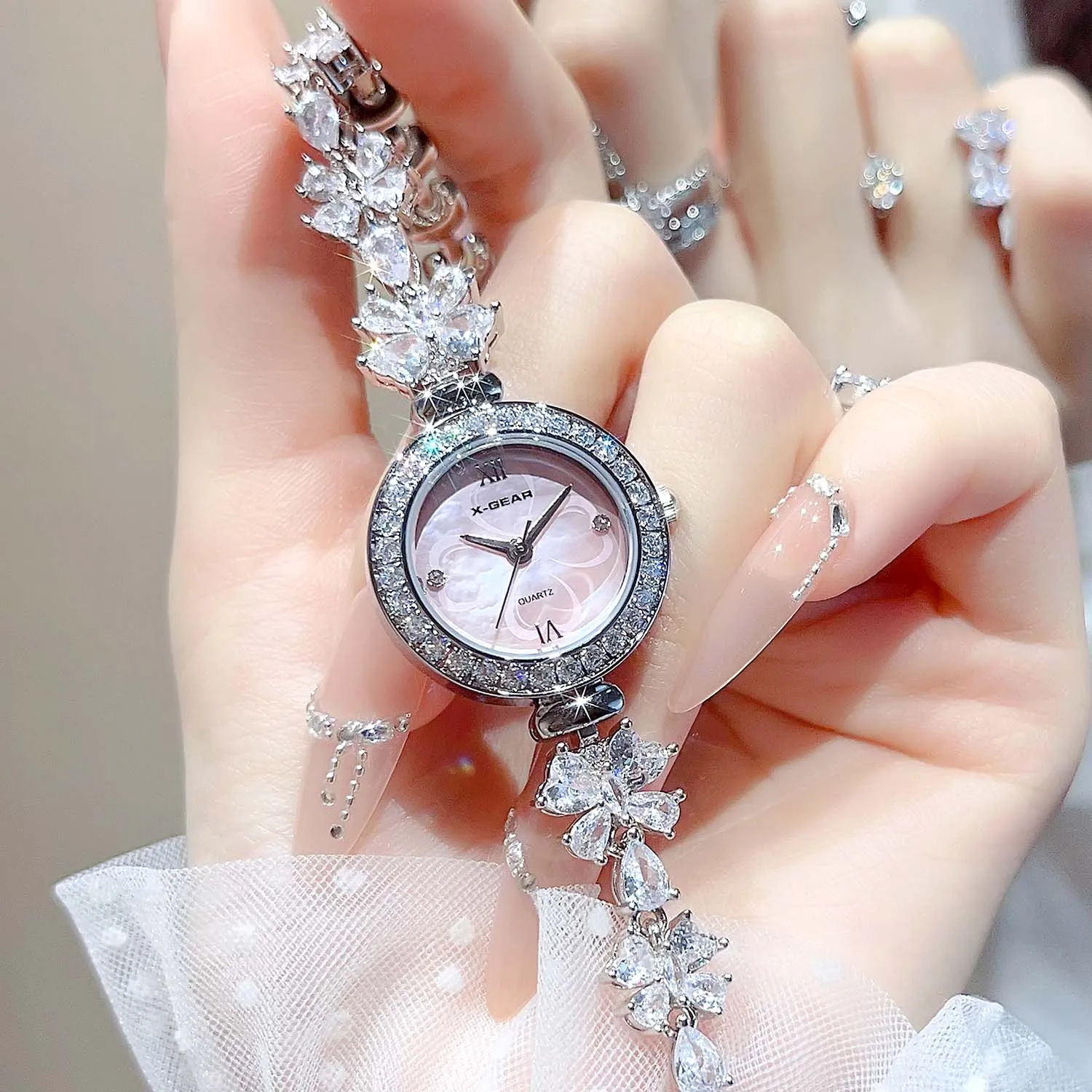 

Butterfly Bracelet Watch Women Light Luxury Small Dial Stainless Steel Quartz Wristwatch Exquisite Gift for Girlfriend